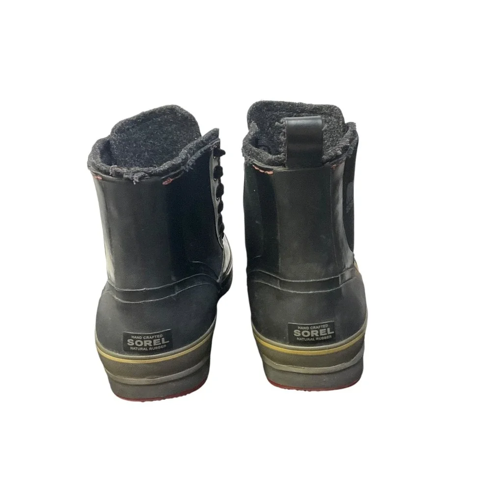 Sorel Mens NM1636-010 Black Natural Rubber Wool Lined Rain Snow Boots Size‎ 9.5